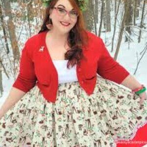 New Unworn 2XL Mak Red Cropped Retro Cropped Cardigan ModCloth